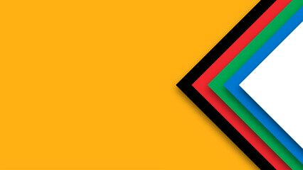 Abstract colored background for the Olympic Games. Geometric shapes in Olympic colors - red, green, orange, blue, black and white. Vector flag for sports games. Shape triangle, square