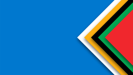 Abstract colored background for the Olympic Games. Geometric shapes in Olympic colors - red, green, orange, blue, black and white. Vector flag for sports games. Shape triangle, square