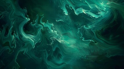 Abstract background wallpaper, Dark green watercolor texture with black swirls, in the style of a matte paper background. Banner abstract background of green emerald marble surface.