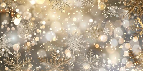 Festive background with golden and silver