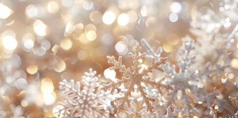 Festive background with golden and silver