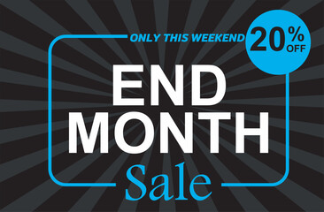 end of the month Flash sale banner template design for web or social media, Special offer discount up to 20% off. Flash sale shopping poster.
