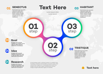 Infographic template timeline process 3 step or option gradient color style for presentation vector 10 eps