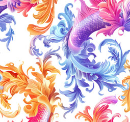 A seamless pattern of abstract on a white background