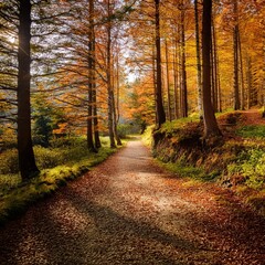 Obraz premium path in a forest, AI generated
