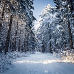 path in a forest, AI generated