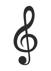 Treble Clef Music Note Icon Vector