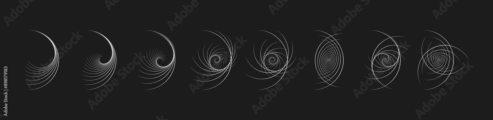 Poster a set of impossible shapes. optical illusion. abstract shapes. minimal geometric logo. vector illust