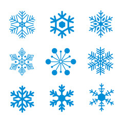 Set of snowflakes icons on white background