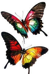 Obraz premium Colorful butterflies on white