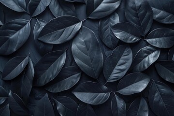 exotic black leaves creating abstract tropical pattern deep shadows and highlights mysterious and moody atmosphere subtle texture details