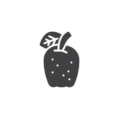 Apple with a leaf vector icon