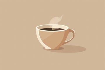 Obraz premium Flat design illustration portraying a coffee cup, with steam rising