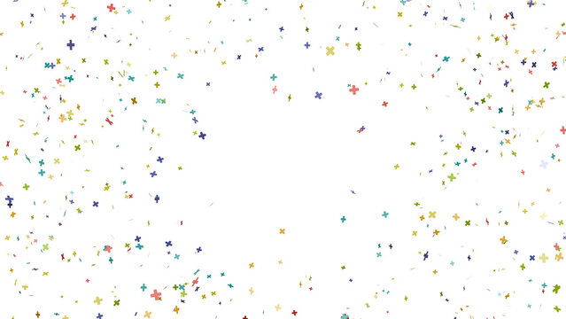 Rainbow Love: 3D Confetti Celebration. elebrate love in all its forms with this 3D scene featuring rainbow and shape confetti, symbolizing the LGBTQ+ community's boundless spirit.
