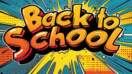 text Back to school in comic style
