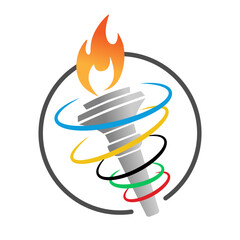 Olympic Torch. torch logo icon illustration vector design