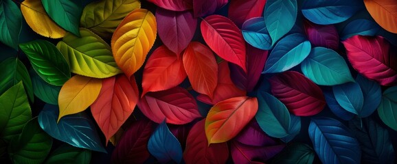 Multicolored Leaves, Vibrant And Diverse, Showcasing The Beauty Of Nature'S Palette