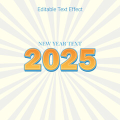 Happy New Year 2025 premium editable text effect Vector illustration template
