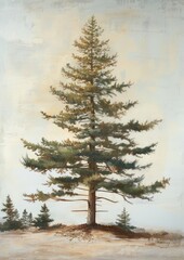 A pine tree painting branch plant.