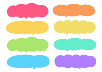 シンプル　雲形　フレーム　セット　ふきだし