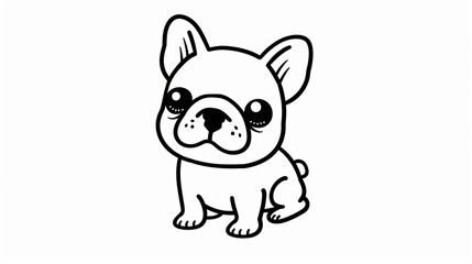 Baby Bulldog Colouring Sheet