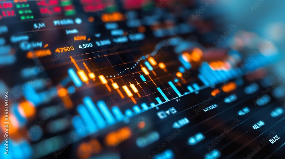Poster abstract stock market data chart.