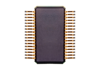 Macro shot microchip isolated on transparent or white background.