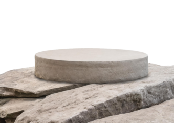 Rocky podium isolated on transparent or white background