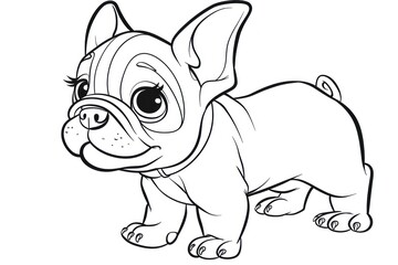 Baby Bulldog Colouring Sheet