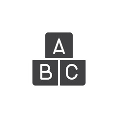 A B C alphabet blocks vector icon