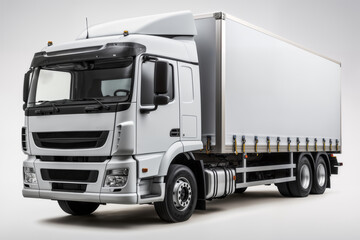 A clean white truck on white background, one object