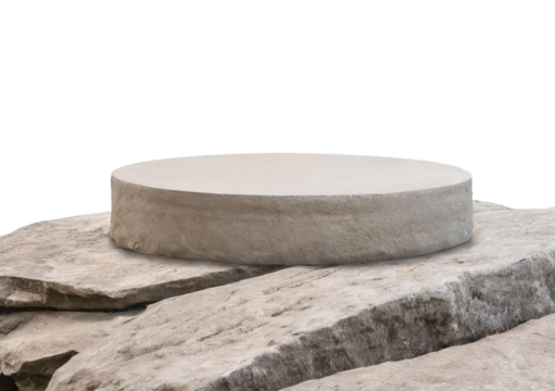 Rocky podium isolated on transparent or white background