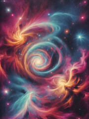 Obraz premium Nebula background with swirling colors
