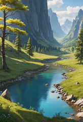  High-resolution image of a natural landscape. 