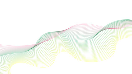 Abstract vector colorful wave line flowing isolated on white background. Abstract flowing wavy lines. Colorful dynamic wave. Vector design element for concept of music, party, technology, modern.