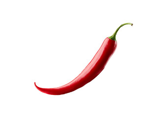 Fresh organic Red hot chili pepper isolated on transparent or white background