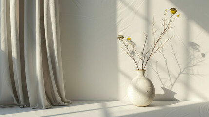 Soft shadows and minimal textures on a white background