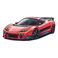 beautiful cute sport car vector illustration red car color ai generated