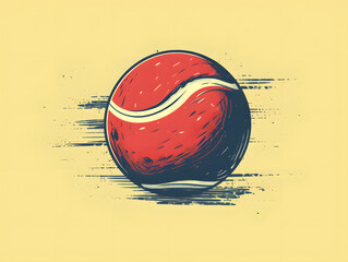 vintage style illustrated tennis ball, tennis ball illustration vintage style