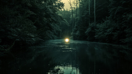 sun shining through trees