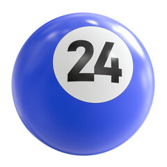 3D Render of Blue Billiard Ball Number 24