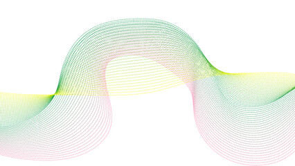 Abstract dots particles flowing wavy colorful isolated on white background. Vector illustration design elements in concept of technology, energy, science, music.