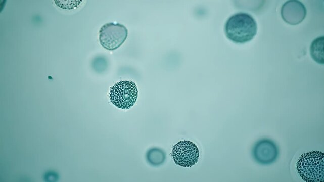 Microorganisms under a microscope