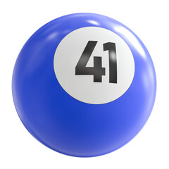 Obraz premium 3D Render of Blue Billiard Ball Number 41