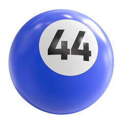3D Render of Blue Billiard Ball Number 44