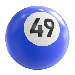 3D Render of Blue Billiard Ball Number 49