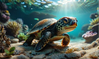 Fototapeta premium Mystical Sea Turtle