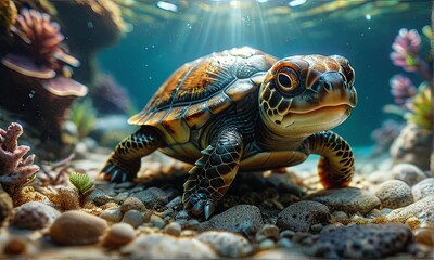 Obraz premium Mystical Sea Turtle