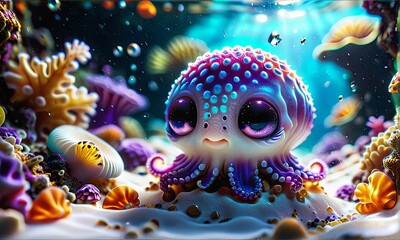 Colorful Octopus Pup