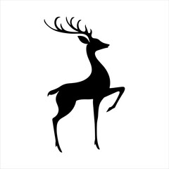 Cute baby deer silhouette on white background. Baby deer icon vector sign illustration design.